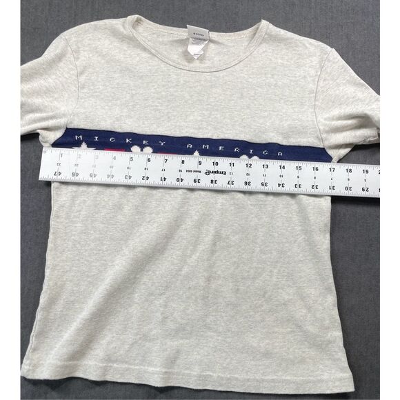 VTG Disney Catalog Mickey America Tee Womens M Gray USA Flag Y2K Americana 90s‎ - Picture 8 of 11